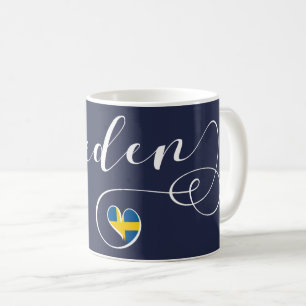 Zweeds Vlag Heart Design, Zweden Koffiemok
