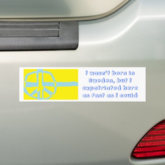 Zweeds vlag Vredessymbool Bumpersticker (Op auto)