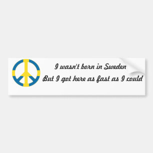 Zweeds vlag Vredessymbool Bumpersticker