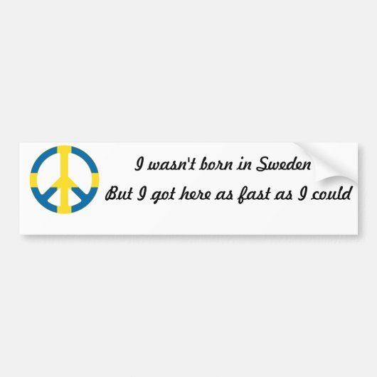 Zweeds vlag Vredessymbool Bumpersticker (Voorkant)