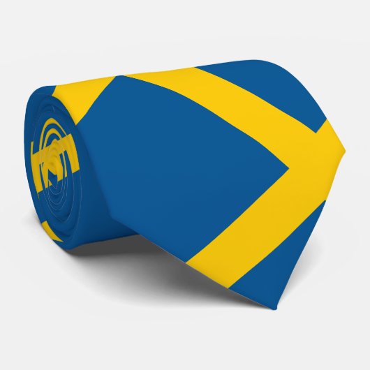 Zweeds Vlag & Zweeds reizen, vakantie- en sportfan Stropdas (Opgerold)