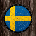 Zweeds vlaggendartboard en darts/spelboard dartbord<br><div class="desc">Dartboard: Zweeds en Zweeds vlagdonker,  familiepleetjes - hou van mijn land,  zomerspelen,  vakantie,  vaders dag,  verjaardagsfeest,  universiteitsstudenten/sportfans</div>