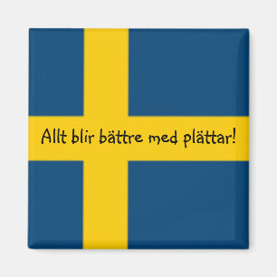 Zweeds vlaggenthema Fridge Magnet - plättar -