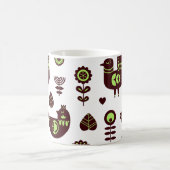 Zweeds  vogelpatroon Folklore Tulip Bird Pattern Koffiemok (Center)