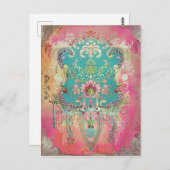 Zweeds volkskunst Scandinavisch etnisch Briefkaart (Voorkant / Achterkant)