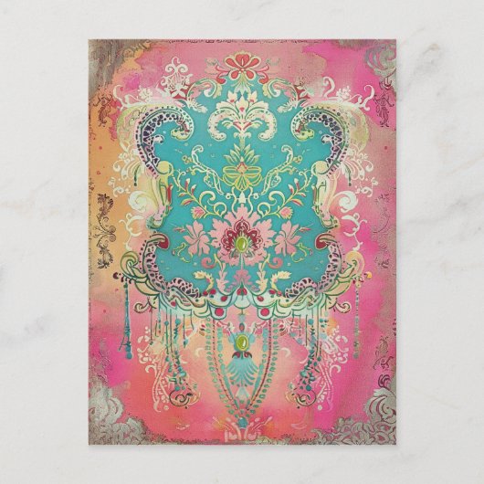 Zweeds volkskunst Scandinavisch etnisch Briefkaart (Voorkant)