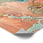 Zweeds volkskunst  Scandinavisch etnisch Poster (Hoek)