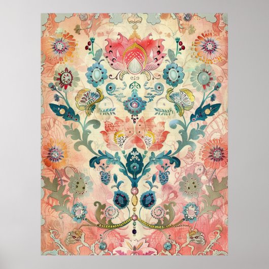 Zweeds volkskunst  Scandinavisch etnisch Poster (Voorkant)