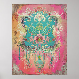 Zweeds volkskunst  Scandinavisch etnisch Poster