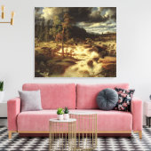 Zweeds watervallandschap (door Marcus Larson) Canvas Afdruk (Insitu (Woonkamer))