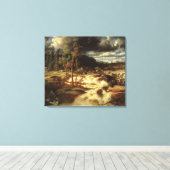 Zweeds watervallandschap (door Marcus Larson) Canvas Afdruk (Insitu (Houten vloer))