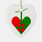 Zweeds Woven Paper Heart Keramisch Ornament (Rechts)