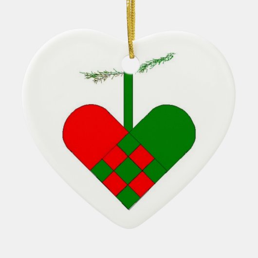 Zweeds Woven Paper Heart Keramisch Ornament (Voorkant)