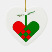 Zweeds Woven Paper Heart Keramisch Ornament (Achterkant)