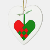 Zweeds Woven Paper Heart Keramisch Ornament (Links)
