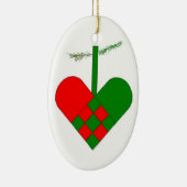Zweeds Woven Paper Heart Scandinavian Keramisch Ornament (Rechts)