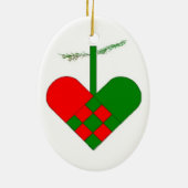 Zweeds Woven Paper Heart Scandinavian Keramisch Ornament (Achterkant)
