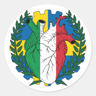 Zweeds Zweden Sint Josephs Dag Italiaans Italië Ronde Sticker