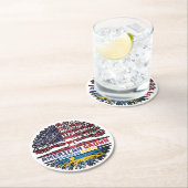 Zweedse Amerikaanse Amerikaanse Amerikaanse Amerik Ronde Kartonnen Onderzetter (Insitu)