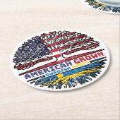 Zweedse Amerikaanse Amerikaanse Amerikaanse Amerik Ronde Kartonnen Onderzetter (Gebogen)