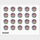 Zweedse Amerikaanse Amerikaanse Amerikaanse Amerik Ronde Sticker (Vel)