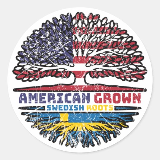 Zweedse Amerikaanse Amerikaanse Amerikaanse Amerik Ronde Sticker (Voorkant)