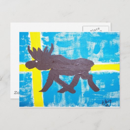 Zweedse Amerikaanse elanden Briefkaart (Voorkant / Achterkant)