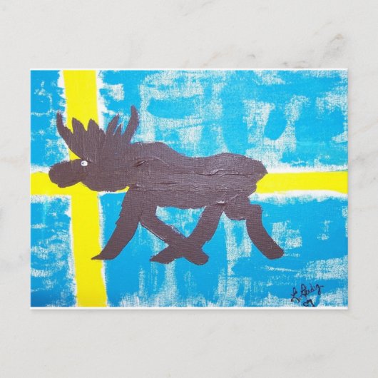 Zweedse Amerikaanse elanden Briefkaart (Voorkant)