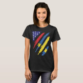 Zweedse Amerikaanse vlag Amerikaanse patriot Herit T-shirt (Voorkant volledig)