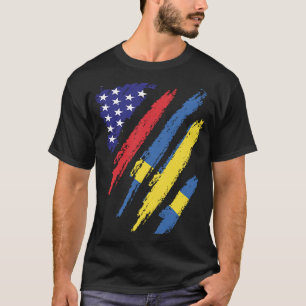 Zweedse Amerikaanse vlag Amerikaanse patriot Herit T-shirt