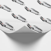 Zweedse auto uit begin jaren 70 (wit) cadeaupapier (Hoek)