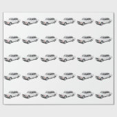 Zweedse auto uit begin jaren 70 (wit) cadeaupapier (Vlak)