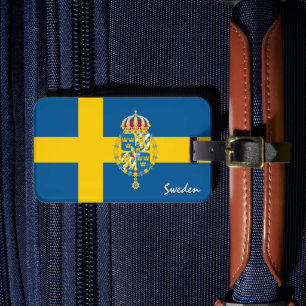 Zweedse Bagagelabel, patriottische Zweedse vlag Bagagelabel