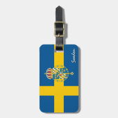 Zweedse Bagagelabel, patriottische Zweedse vlag Bagagelabel (Voorkant verticaal)