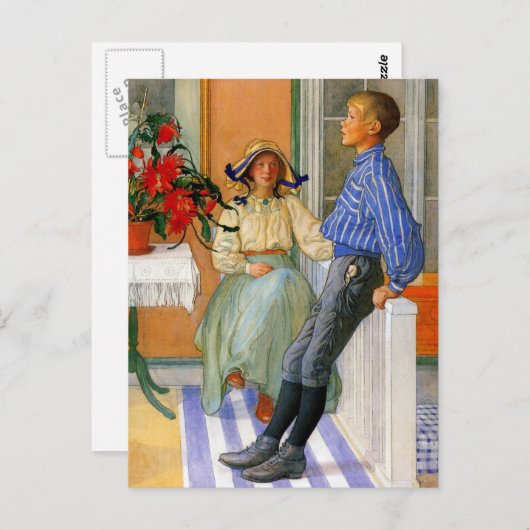 Zweedse broer en zuster 1911 briefkaart (Voorkant / Achterkant)