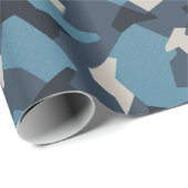 Zweedse Camo Advanced Blue Cadeaupapier (Rol Hoek)