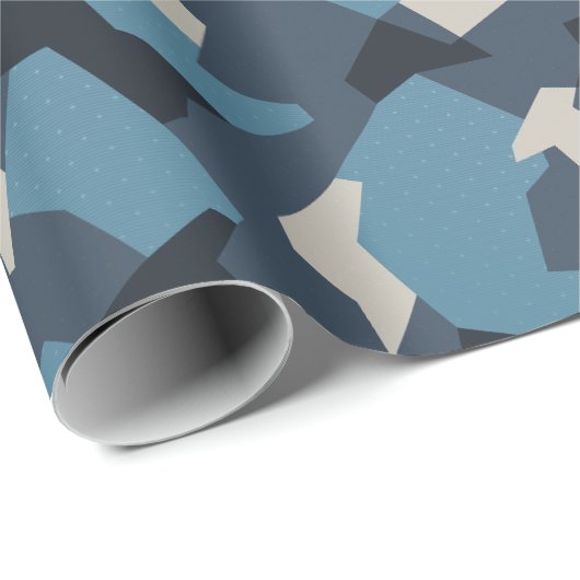 Zweedse Camo Advanced Blue Cadeaupapier (Rol Hoek)