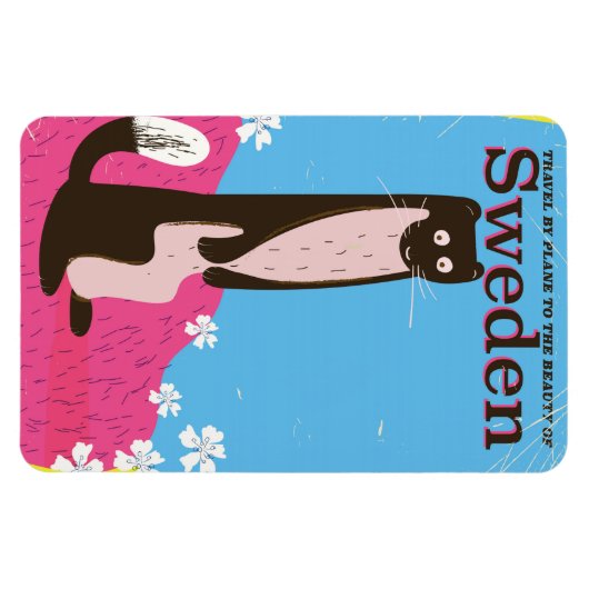 Zweedse Cartoon vintage reisposter Magneet (Horizontaal)