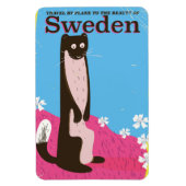 Zweedse Cartoon vintage reisposter Magneet (Verticaal)