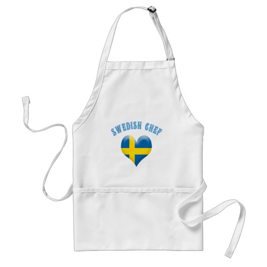 Zweedse Chef Heart Shaped Flag Zweden Standaard Schort (Voorkant)