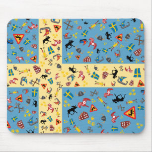 Zweedse cultuurgoederen met vlag muismat