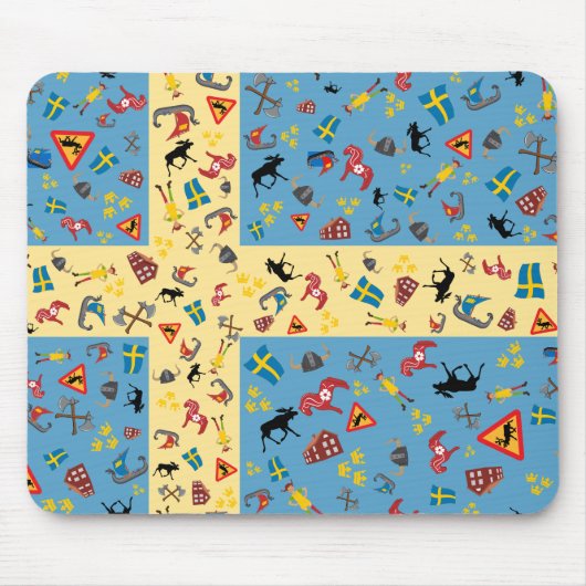 Zweedse cultuurgoederen met vlag muismat (Voorkant)