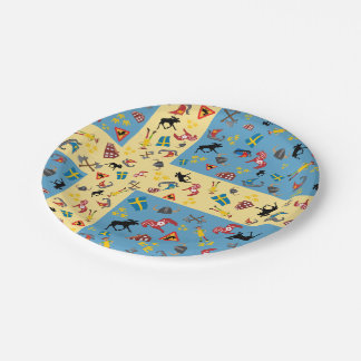 Zweedse cultuurgoederen met vlag papieren bordje