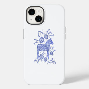 Zweedse Dala Horse Blauw iPhone 14 Hoesje