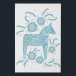 Zweedse Dala Horse Blauwgroen Green Folk Art Imitatie Canvas Print<br><div class="desc">Een traditioneel Zweeds model van de dala Horse volksstijl in blauwgroen groen. Ideaal voor diegenen die van Scandinavische design houden.</div>