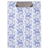 Zweedse Dala Horse Blue en White Folk Style Klembord (Voorkant)