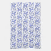 Zweedse Dala Horse Folk Art Blue Kitchen Towel Theedoek (Verticaal)
