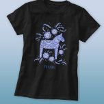 Zweedse Dala Horse Folk Art Blue T-shirt<br><div class="desc">Een traditioneel Zweeds Dala Horse-ontwerp in periwinkle blauw en wit. Vervang of verwijder de naam om aan te passen.</div>