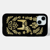 Zweedse Dala Horse Goud en Zwart Case-Mate iPhone Case (Achterkant (horizontaal))