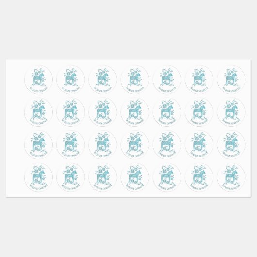 Zweedse Dala Horse Green en White Custom Name Labels (Vel)